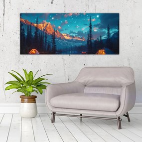 Obraz - Kempovanie v horách (120x50 cm)