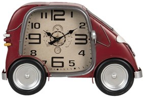 Retro nástenné hodiny v dizajne červeného auta - 33 * 9 * 21 cm / 1 * AA
