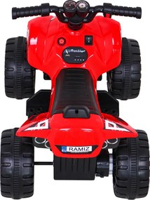 Ramiz Najrýchlejšia batériová štvorkolka pre deti Červená + 25W motor