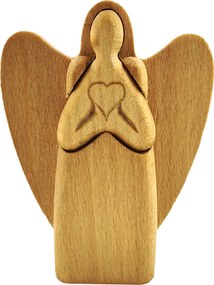 AMADEA Drevený anjel, masívne drevo, výška 10 cm