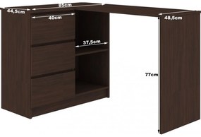 Počítačový stôl B16 ľavý wenge