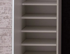 Zrkadlová viacúčelová skriňa s policami Mirror, 37 cm, biela