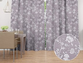Biante Dekoračný záves PM-045 Zámocké kvety na pastelovo fialovom 145x220 cm
