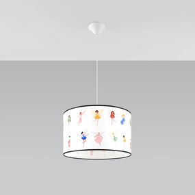 Detské závesné svietidlo Fairy, 1x plastové tienidlo so vzorom, (fi 40cm)