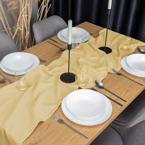 Biante Mušelínový behúň na stôl MSN-003 Pastelovo žltý 35x160 cm
