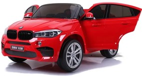 LEAN CARS Elektrické autíčko - BMW X6M - nelakované - červené - dvojmiestne motor- 2x120W - batéria12V10Ah - 2023