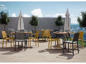 Žltá plastová záhradná stolička Grid – Rojaplast