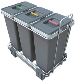 Plastový odpadkový kôš na triedený odpad/vstavaný 8 + 8 + 8 l Ecofil - Elletipi