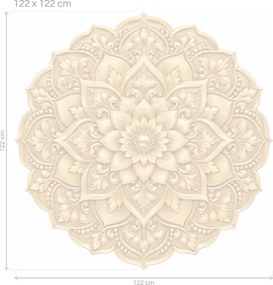 Zlatá mandala luxusná textilná dekorácia na stenu arch 46 x 46 cm