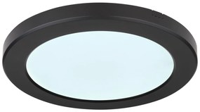 GLOBO Stropné LED prisadené osvetlenie LASSE, 18W, teplá biela-studená biela, 12,5 cm, okrúhle, čierne