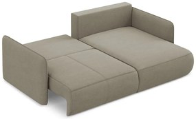 Béžová rozkladacia/s úložným priestorom rohová pohovka (pravý roh) Nanea – Makamii