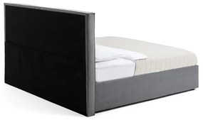 Sivá čalúnená dvojlôžková posteľ s úložným priestorom s roštom 160x200 cm Thessa Bold Line – Bonami Selection