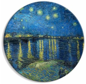 Artgeist Okrúhlý obraz - Vincent Van Gogh - Starry Night Over the Rhone - A Boat Against the Background of the Blue Sky Veľkosť: 80x80