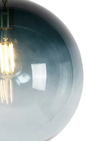 Inteligentné závesné svietidlo mosadzné s oceánovo modrým sklom 33 cm vrátane WiFi ST64 - Pallon