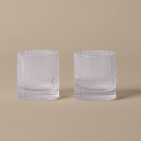 Ferm Living Poháre Ripple Tumbler Clear – set 2 ks