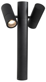 Stojaca vonkajšia lampa čierna 50 cm 2-svetlá nastaviteľná - Duo