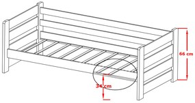 Detská posteľ z masívu borovice EGO so zásuvkami - 200x90 cm - prírodná