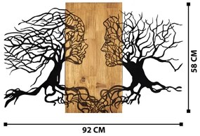 Nástenná dekorácia 58x92 cm drevo/kov drevo/kov