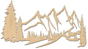 Drevený obraz Hory a les – moderná dekorácia na stenu | SENTOP FB-HDF0414