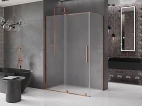 Mexen Velar, sprchový kút s posuvnými dverami 160 x 70 cm, 8mm sklo námraza, ružové zlato, 871-160-070-31-55