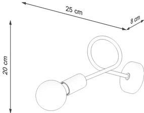 Sollux SL.1433 - Nástenná lampa LOOP 1xE27/15W/230V čierna