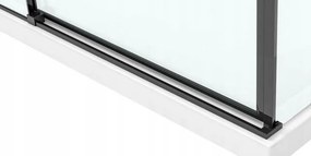 Rea Solar Black Mat, obdĺžnikový sprchový kút s posuvnými dverami 120 (dvere) x 90 (stena) cm, 6mm číre sklo, čierny profil, REA-K6311