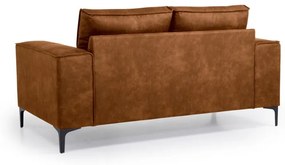 Koňakovohnedá pohovka z imitácie kože 164 cm Copenhagen – Scandic