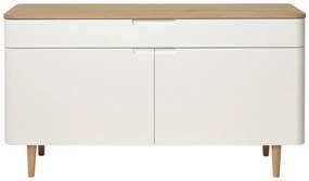 Nízka komoda z dreva bieleho duba Unique Furniture Amalfi