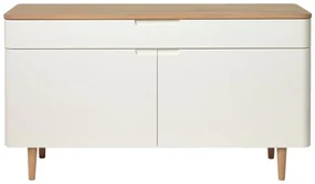 Nízka komoda z dreva bieleho duba Unique Furniture Amalfi