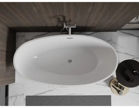 Mexen Bilbao, voľne stojaca vaňa 180 x 90 cm, biela, brúsená oceľ prepad, 51311809000-97