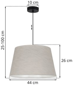 Závesné svietidlo Len, 1x svetlobéžové textilné tienidlo, (fi 44 cm), b