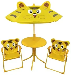 Záhradný detský set  LEQ MELISENDA Tigre - Tigrík - slnečník, stôl, stoličky ()