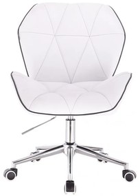 LuxuryForm DESIGN Stolička MILANO MAX na striebornej podstave s kolieskami - biela