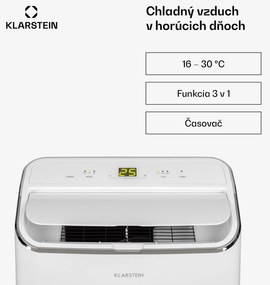 Klarstein Iceblock, mobilná klimatizácia 3 v 1, 12 000 BTU/3,5 kW, 400 m³/h max., biela