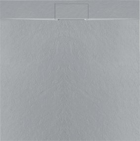 Štvorcová sprchová vanička z SMC kompozitu REA BAZALT 90x90 cm, sivá