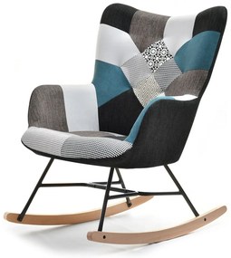 Kreslo Sibyla (patchwork + buk + čierna). Akcia -22%. Vlastná spoľahlivá doprava až k Vám domov. 1110396