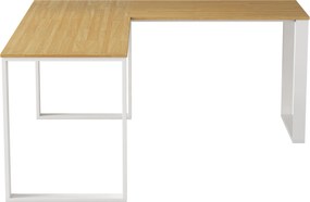 Rohový kancelářský stůl Houseland Nuvia Home 03 160 cm dub/bílý