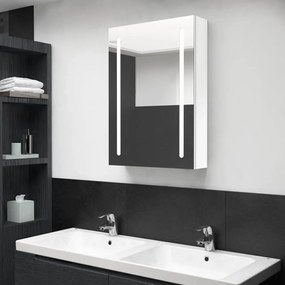 LED kúpeľňová zrkadlová skrinka žiarivá biela 50x13x70 cm