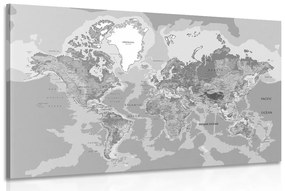 Obraz klasická mapa sveta v čiernobielom prevedení Varianta: 90x60