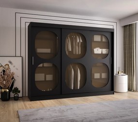 Šatníková skriňa 250 cm Boomer 2 (čierna). Akcia -21%. Vlastná spoľahlivá doprava až k Vám domov. 1126262