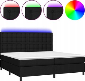 vidaXL Kontinentálna posteľ s matracom, čierna, 200 x 200 cm, látka