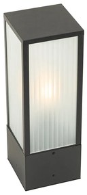 Inteligentná vonkajšia stojaca lampa čierna s rebrovaným sklom 40 cm vrátane WiFi A60 - Charlois