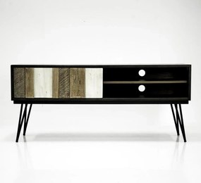 TV stolík Adesso 150 cm z masívu čierny/hnedý