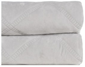 Krémový zamatový prešívaný pléd 180x260 cm – Ixia