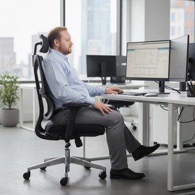 Kancelárska ergonomická stolička Neoseat CALVANI XL — čierna, nosnosť 150 kg