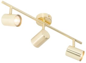 Moderné stropné svietidlo mosadzné 3-žiarovkové nastaviteľné - Jeana