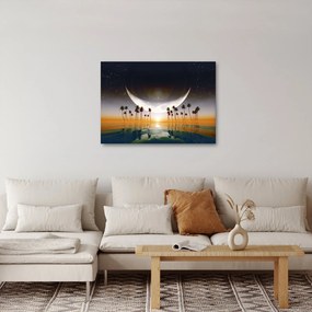 Obraz - Mesiac nad palmami (70x50 cm)