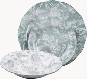 Súprava riadu Fleurette Green, 18 ks