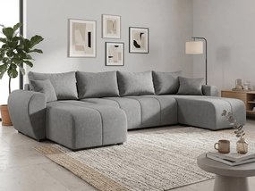 Rozkladacia obojstranná sedacia súprava do U SEVIO 311x145 cm, sivá + 2 vankúšiky ZDARMA