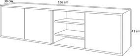 TV STOLÍK ALWIN DUB ARTISAN ČIERNY 156 cm